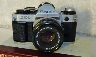 Vintage Canon Ae - 1 Program Camera With Accessories