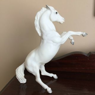 Vintage Classic White Rearing Stallion Horse Model Circa 1970