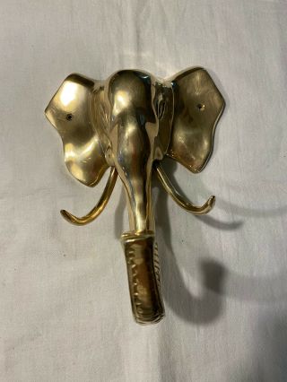 Vintage Brass Elephant Head Coat Hanger