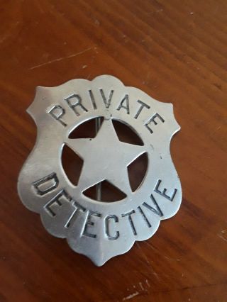 Vintage Metal Star Private Detective Badge/pin