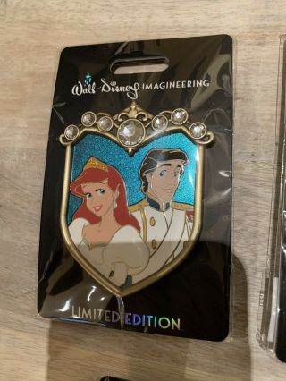 Disney Wdi Pins Princess Couples Crest Ariel & Eric The Little Mermaid Le250 Pin
