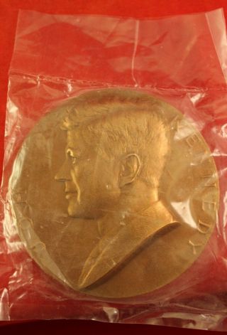 1961 Bronze 3 " Medal John F Kennedy Inauguration Commemorative - Gilroy Roberts