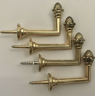 Vintage French Set Of 4 Gold Colour Metal Curtain Tie Backs,  Home Decoration