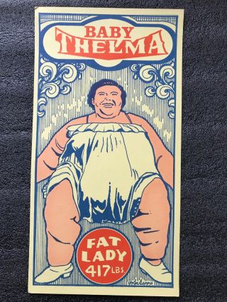 Circus Poster Vintage Ringling Bros Barnum Bailey Baby Thelma Fat Lady Signed