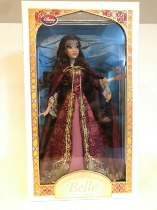 Disney Store Limited Edition Belle Doll Winter Dress Beauty And The Beast 17 " Le