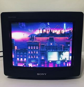 Vintage Sony Trinitron Crt Color Tv Monitor W/ Remote Kv - 10fmr20