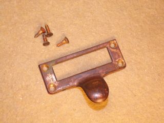 Library Bureau Sole Makers File Card Cabinet Drawer Pull Handle Hardware Antique