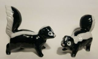 Set Of 2 Otagiri Japan Porcelain Skunk Pair Mini Minature Animal Figures Figuine