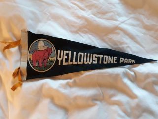 Yellowstone Park Felt Pennant 17 " Vintage