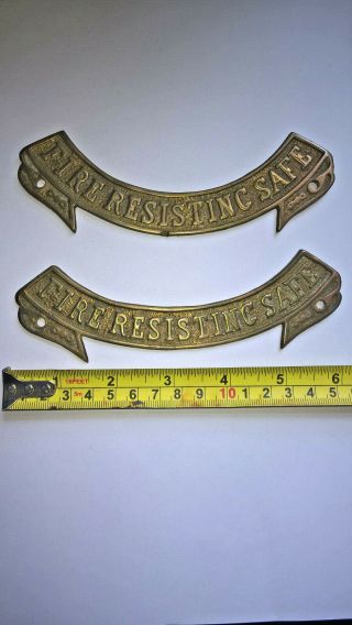 2 Vintage Brass Safe Plaque P&s