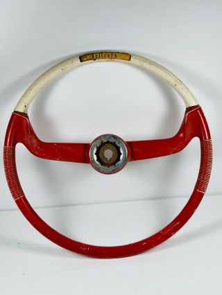 Vintage 15 " Vollrath Viking Boat Steering Wheel Red White