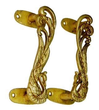 Golden Peacock Antique Style Brass Handcrafted Wardrobe Door Pull Handle Knob 3