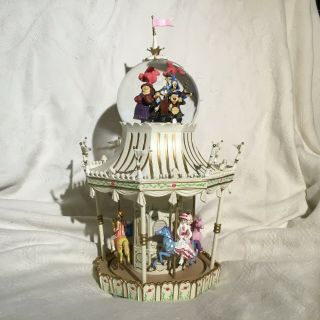 Disney Mary Poppins Jolly Holiday Carousal Musical Figurine Rotate Snowglobe - Mib