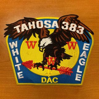 Rare Bsa Tahosa Lodge 383 White Eagle Yellow Border Back Patch Dac