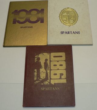 Stanwood Wa Spartans High School Yearbooks,  Set Of 3,  1980,  81,  82