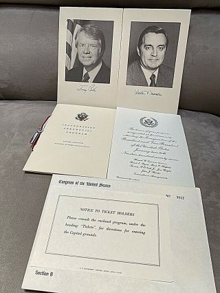 President Jimmy Carter 1977 Inaugural Congressional Invitation Set 3812 B
