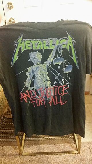 Metallica Vintage Concert T - Shirt (and Justice For All 1988 - 89 Tour)