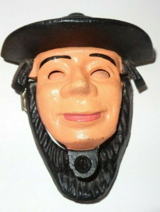 Cast Iron Door Knocker Amish Man Open - Close Eyes By Wilton Vintage
