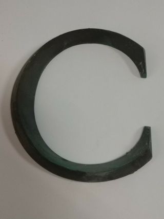 - Letter C - Vintage 6 " Bronze / Brass Metal Alphabet Display Sign