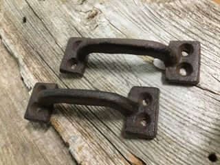 Set Of 6 4 " Cast Iron Gate Pull Door Drawer Shed Pull Handle With