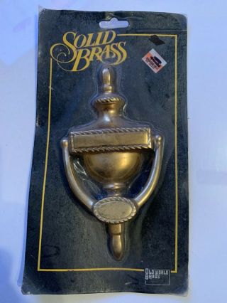 Nos Vintage Georgian Style Solid Brass Door Knocker 7 1/2”