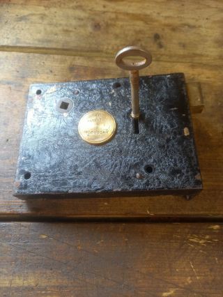Old vintage door lock 6 x 4 inches with Key 3