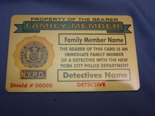 NYPD - PBA - DEA POLICE FAMILY MEMBER CARD IN BRASS YORK CITY POLICE - FOP - PBA 2