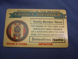 NYPD - PBA - DEA POLICE FAMILY MEMBER CARD IN BRASS YORK CITY POLICE - FOP - PBA 3