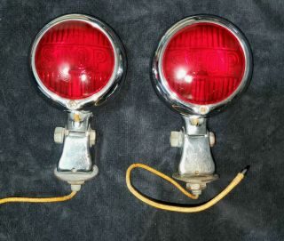 Vintage Ntd 402 Harley Davidson /indian Red Stop Lights / Two Lights 3 - 1/4 "