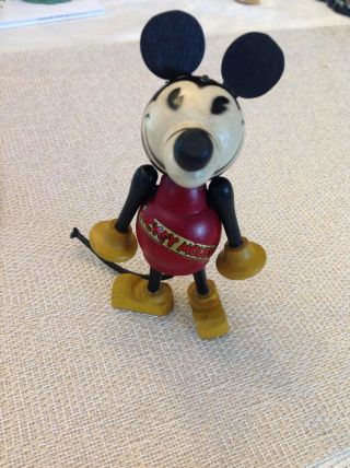 Rare 1930s Walt Disney Mickey Mouse Wooden Toy L@@@k