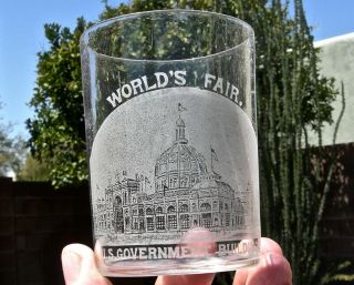 1893 Chicago Illinois Worlds Columbian Exposition Fair Souv Whiskey Shot Glass