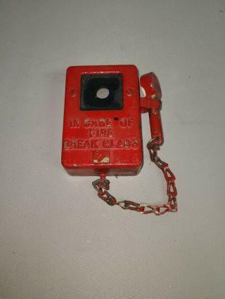 Vintage Antique Fire Call Alarm Box Button In Case Of Fire Break Glass