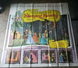 Vtg Orig.  Sleeping Beauty Disney 6 Sheet Movie Poster (77 " X77 ") R70/124 R1970