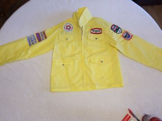 Vintage Boys Jacket Raincoat Yellow Kmart Patches Texaco Boy Scout 8/10