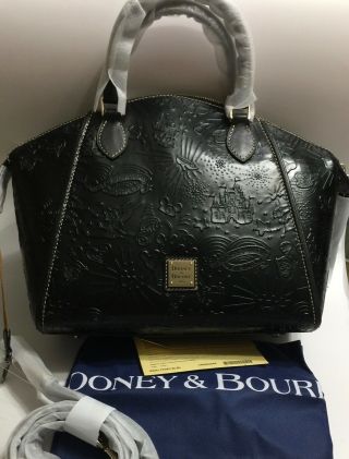 Dooney & Bourke Disney Parks Black Icons Leather Satchel Crossbody Actual Bag