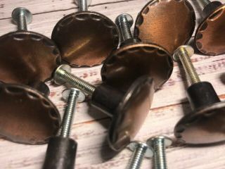 14 Vintage Mcm 1” Round Kitchen Cabinet Drawer Pull Knob | Brushed Copper