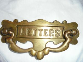 Antique Art Nouveau Brass Letter Box With Knocker