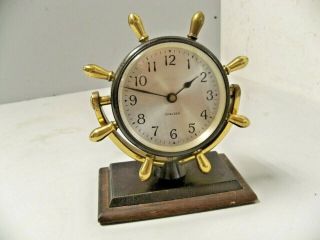 Vintage Chelsea Clock Ships Wheel Desk Clock