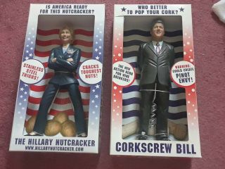 The Hillary Nutcracker And Corkscrew Bill Clinton Set/novelty Action Figures