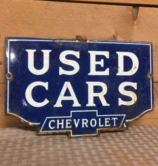 Vintage Chevrolet Gm Dealership Cars Porcelain Sign