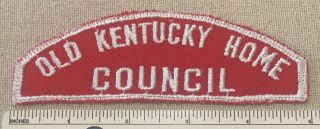 Vintage Old Kentucky Home Council Boy Scout Red & White Strip Patch Rws Csp Bsa