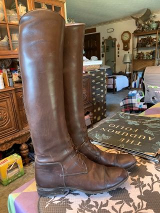 E.  Vogel Vintage Men’s Brown Equestrian Tall Riding Boots Size 9 Spacers & Bags