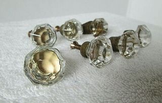 7 Antique Glass Drawer Pulls/knobs 8 Point 1 " Across