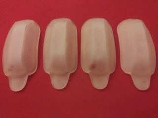 4 Antique Art Deco Slip Shades Pink Glass for Chandelier or Wall Sconce 2