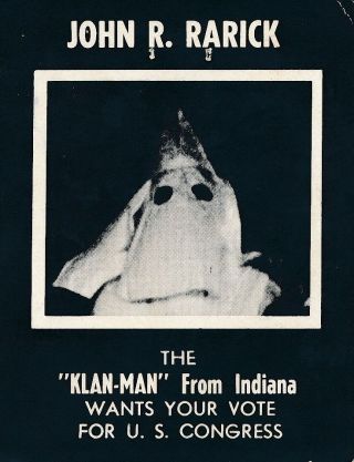 Official 1966 John R.  Rarick For U.  S.  Congress Card Louisiana La Klan Related