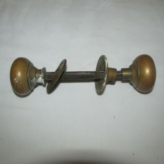 Old Brass Door Knobs Handles Vintage Round : 4