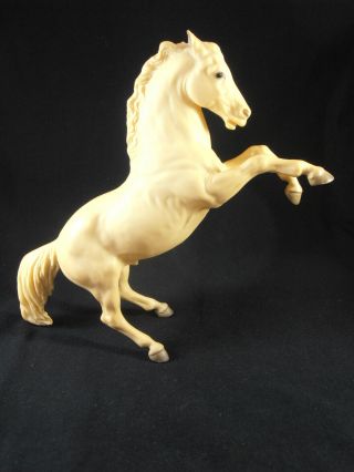 Vintage 1960s Breyer Molding Co Rearing White Fighting Stallion Horse