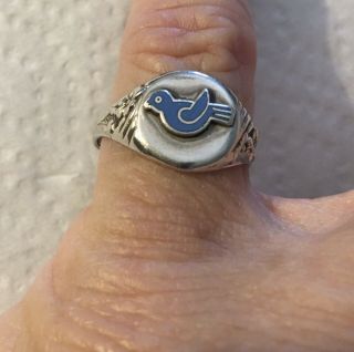 Vintage 1960’s Camp Fire Girls Bluebird Ring Sterling