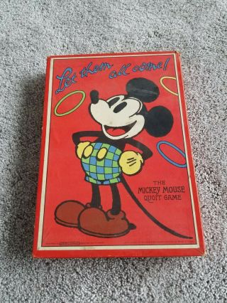 Rare Mickey Mouse Quoit Game 1930s Copyright Walter E Disney