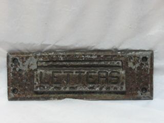 Antique Vintage Iron Cast Iron Letter Box Plate Mail Slot